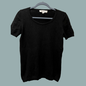 Authentic St. John 100% Cashmere Short Sleeve Top 90s Y2K Vintage Designer S